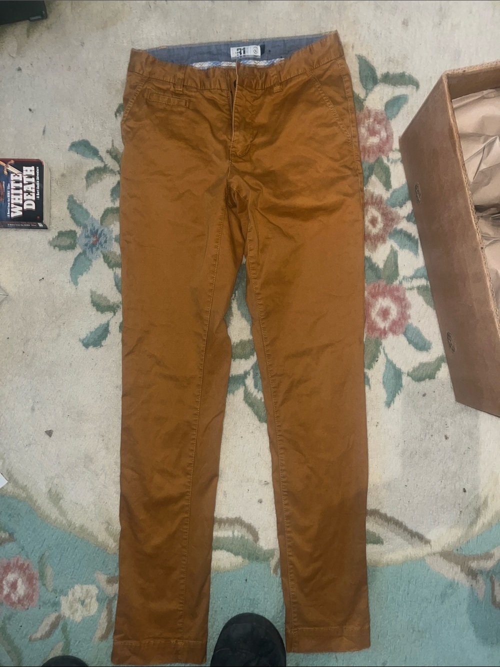 LE 31 , Slim Fit Rust Brown Chino Pants